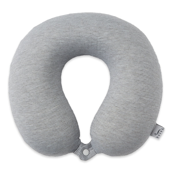 Jersey Stripe - Memory Foam Neck Pillow - Gray Stripe