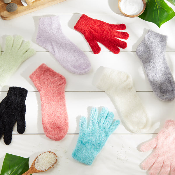 Spa Socks And Gloves Set - Aloe Infused - Purple