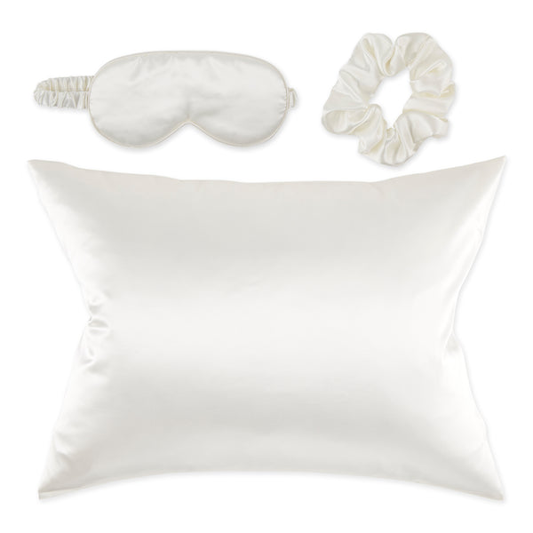 Silk-Like Satin Sleep Set - Cream